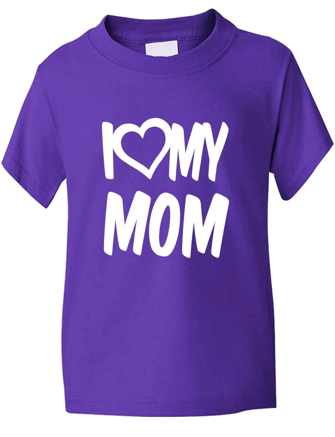 I Love My Mom Kids Funny Boys Girls T shirt Age 1-13 3XL