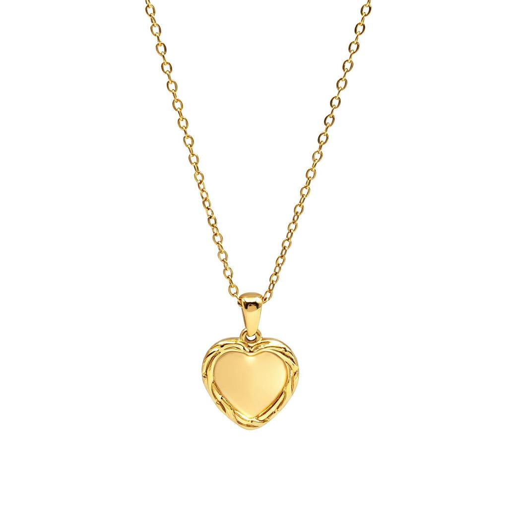 Sweet Summer Titanium Heart Pendant Necklace for Women - Light Luxury Jewelry