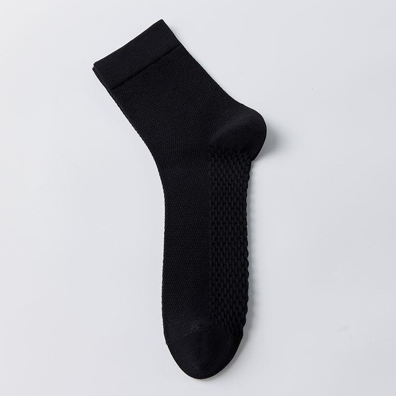 Geruchshemmende, antibakterielle und desodorierende schweißabsorbierende Herren-Mittelrohrsocken aus reiner Baumwolle für Sommer, Business-Casual-Sport-Socken, Frühlings- und Herbststile