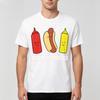 Unisex 100 Cotton O Neck T Shirt Cute Cartoon Hot Dog Ketchup Mustard Bottles Friends Forever Text Fast Food Tee Tops