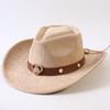 Popolari cappelli western da cowboy classici in camoscio europei e americani, cappelli da cowboy alla moda retrò da uomo e da donna