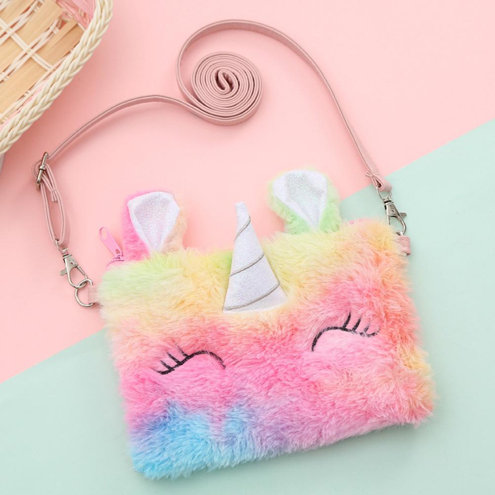 Kids Girls Plush Crossbody Bag Cute Shoulder Bag Wallet Bag for Children