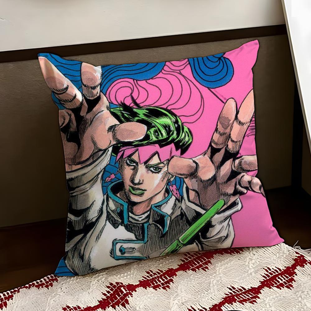 JJoJos BBizarre Adventure Cushion Cover Reversible Soft Durable Pillow Cover Home  Car MultiScene Use for Daily Comfort