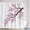 Japanese Style Shower Curtain Koi Fish Cherry Blossom Sun Sea Wave Octopus Landscape Polyester Fabric Curtains Bathroom Decor