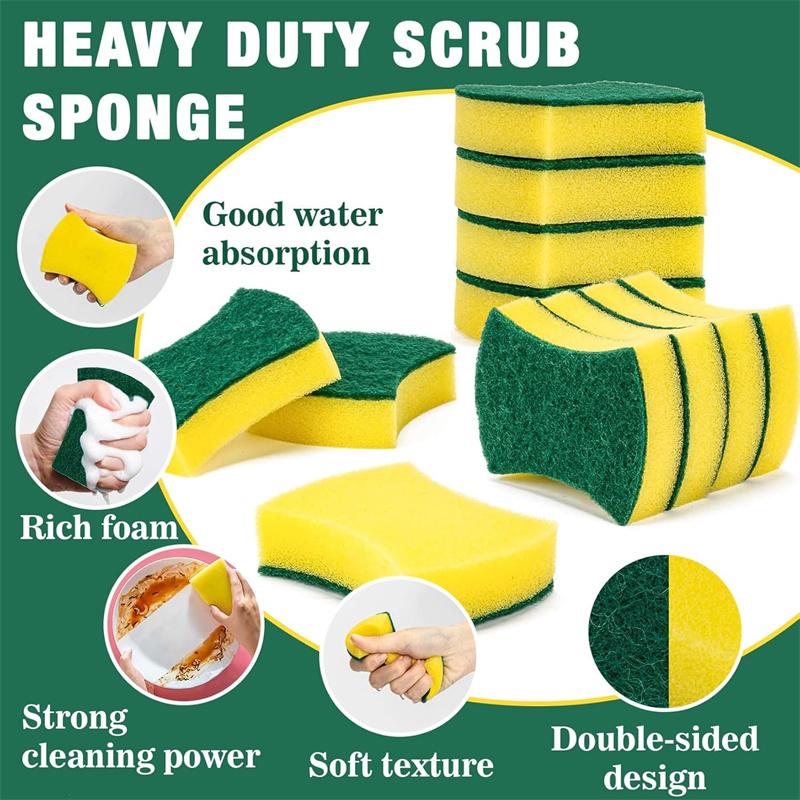 Non Scratch Scrub Sponge Super Absorbent Dish Sponge Kitchen Cleaning Dish Scrubber Sponge Cleaning Sponge For Pan Pot JAF259