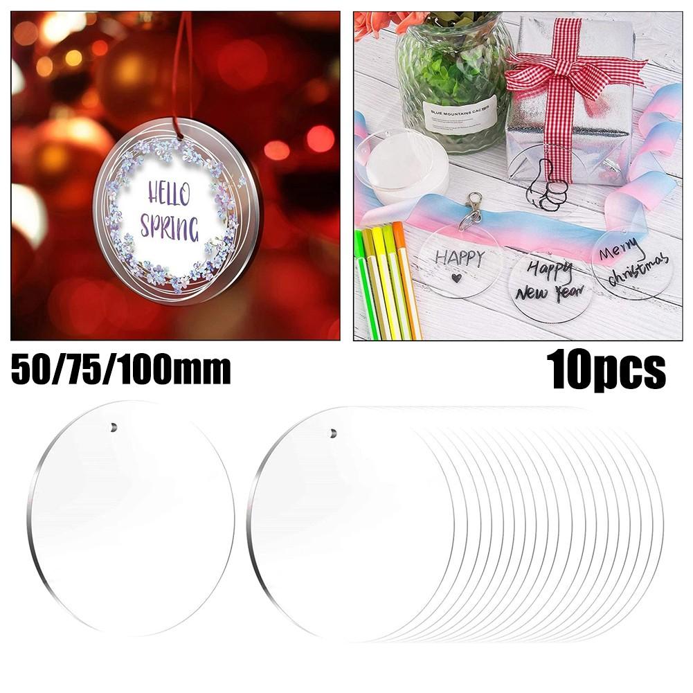 Acrylic Acrylic Round Plate Bauble Christmas Clear DIY