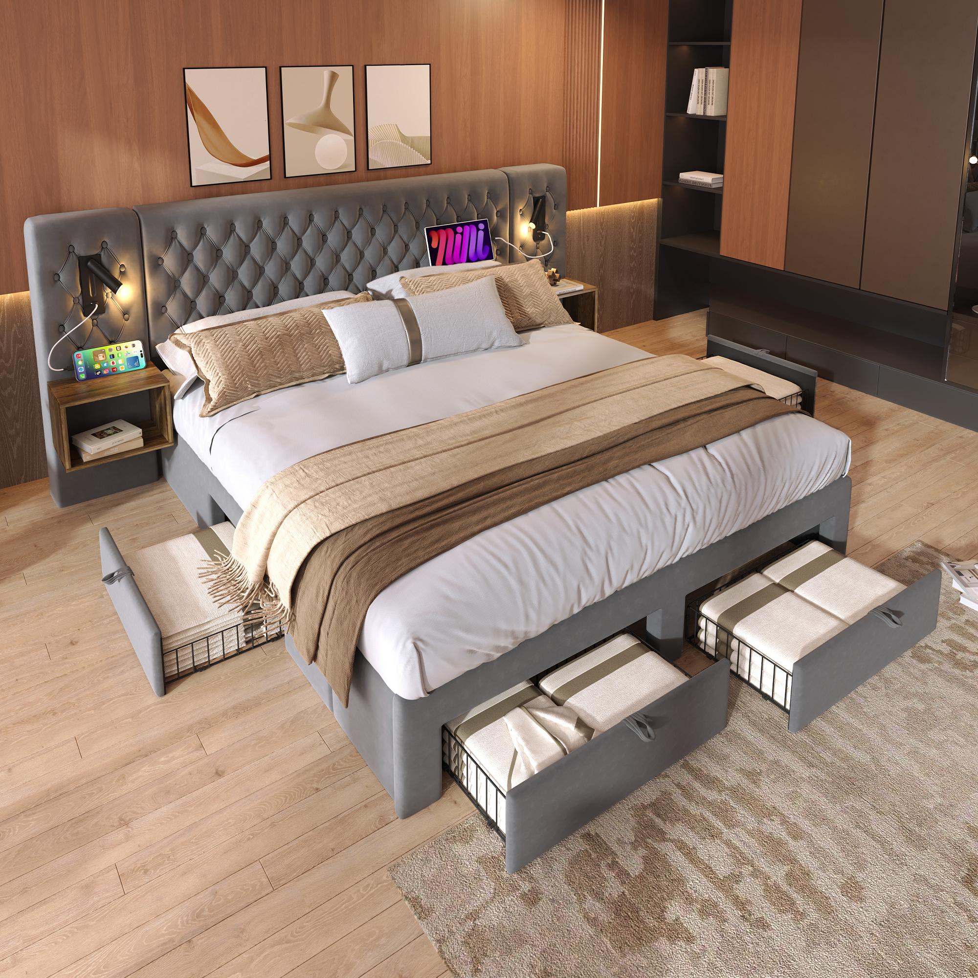 Upholstered Double Bed 160×200 cm with