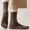 1 Pair Mid Crew Five Finger Socks Breathable Moisture Wicking Athletic Socks Thermal Thick Cushioned Toe Socks for Men and Women