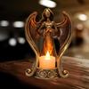 Angel Candlestick Party LED Lights Commemorate Angels Condolences Candles Angel Figurines Tealight Candle Holder Mourning Gifts