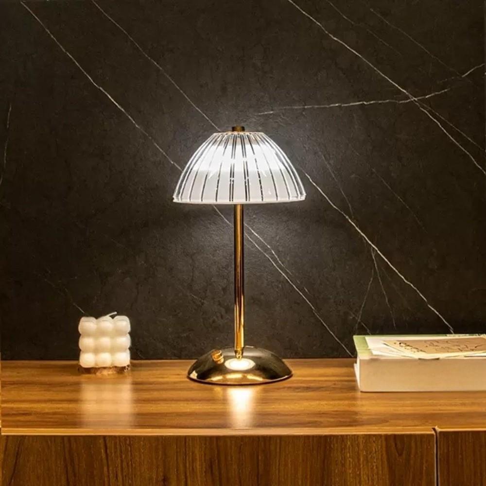 Fashon Nordic Style Table Lamp 3 Colors Small Gold Bedside Lamp USB Rechargeable Acrylic Lampshade Touch Control Lamp Bar