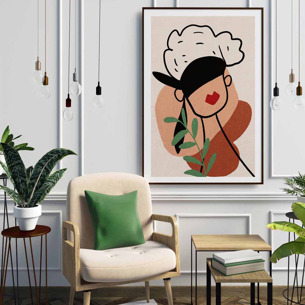 Nordic Figure Oil Painting Women Minimalist Abstract Art Canvas Painting Living Room Corridor Office Home Decoration Mural No Frame