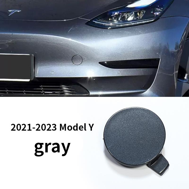 For Tesla Model Y Front Rear Bumper Tow Hook Cover Cap Car Styling Modification Accessories front-grey Y