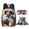 Classic Funny Fire Force season 3 3D Print 3pcs/Set pupil School Bags Laptop Daypack Backpack Inclined shoulder bag Pencil Case