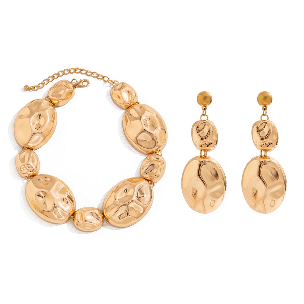 Ingemark Klassische Unregelmäßige Metall Grob Gliedrige Kette Halskette Hängende Tropfenohrringe für Damen Grunge Schmuckset Steampunk Herren Geschenk