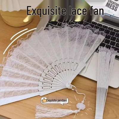 Newcomer Exclusive: Retro Lace Hanfu-Style Folding Dance Fan