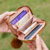 Women's wallet new fashion diamond card bag short hairball rose decorative wallet card bag one piece