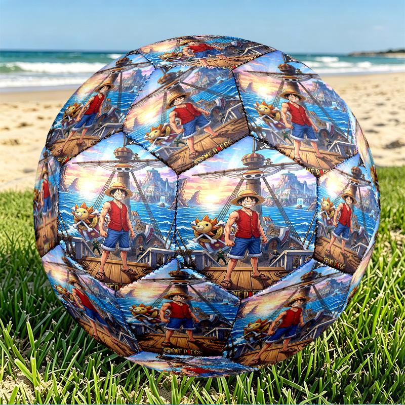 One Piece Print Size 5 Soccer Ball, PU Wear Resistant Football for Match Training and Daily Practice, Birthday Gift for Soccer Fans