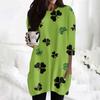 Women's  Casual 3/4 Sleeve Shirts Fashion St Patrick's Print Tunic Tops With Pockets