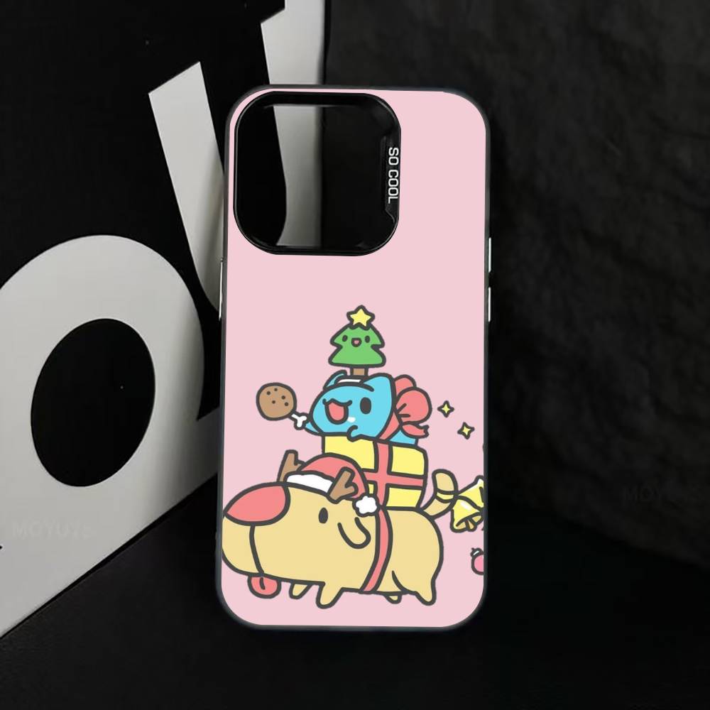 C-Capoo Kawaii B-Bugcat Phone Case For iPhone 17,16,15,14,13,12,11 Plus,Pro Max,XS,Colorful Silver Phone case Funda Cover iPhone12PROMAX