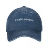 Vintage Bavlna Nesnáším lidi Baseballová čepice Pro Chlapce Dívku Snapback Sluneční klobouky Sarkastický Samotářský Autismus Úzkostný Úzkost Plachý Čepice Klobouky