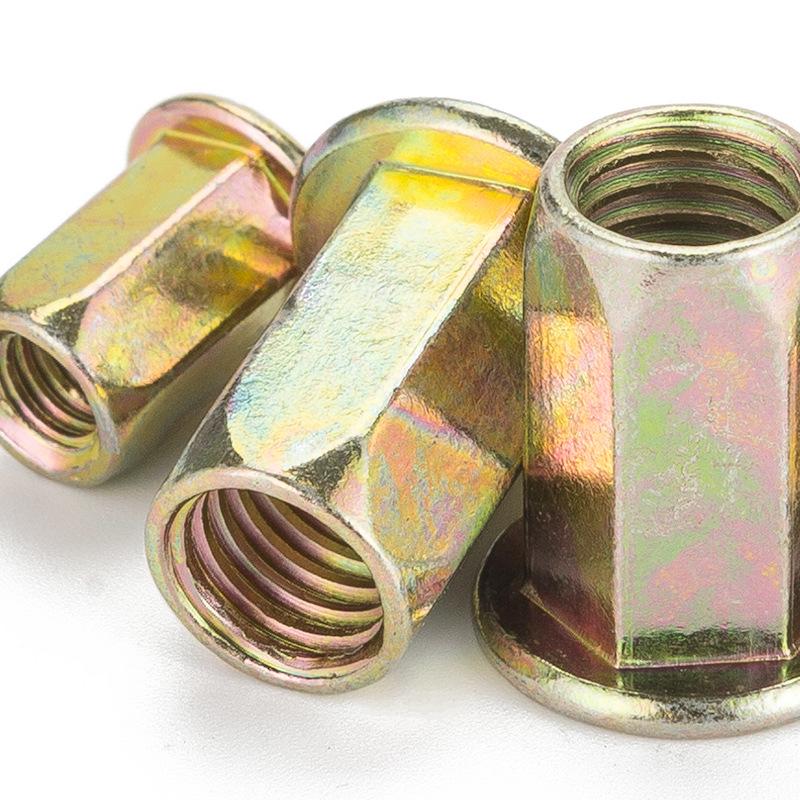 Iron Plated Zinc Hex Rivet Nut - M4/M5/M6/M8.