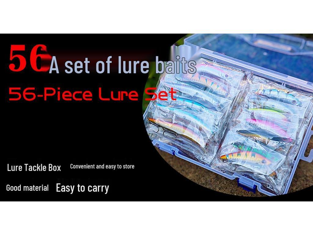 56-Piece Floating Minnow Lure Set: Long Cast Sea Fishing Bionic Baits