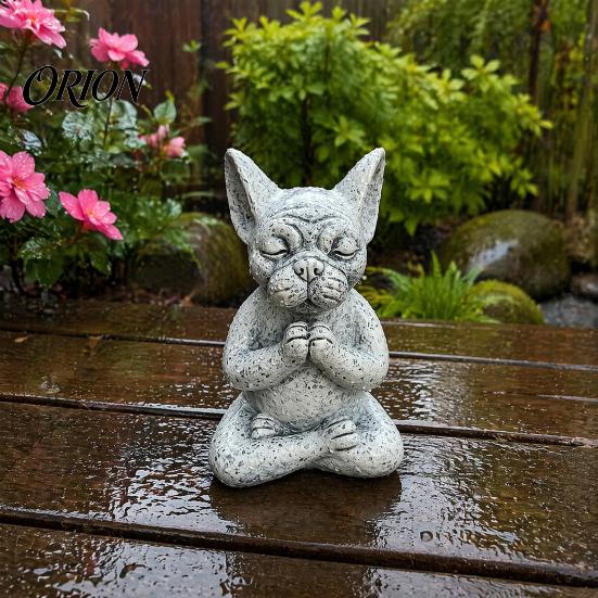 Regalo Único para Mascotas para Amantes del Jardín, Adorno de Figura de Animal para Meditación, Estatua Zen de Resina, Estatua Sentada Meditando para Alivio del Estrés, Gato/Perro/Rana