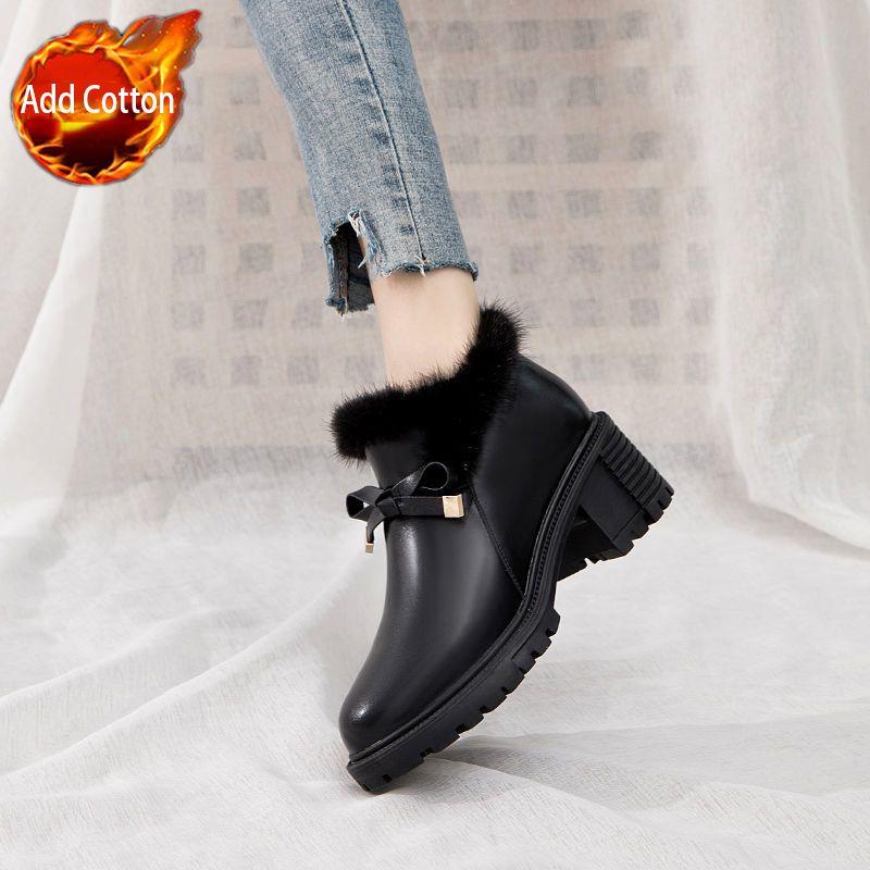 

Fashion Butterfly Bow Snow Boots for Women Height Increasing Off-white Furry Autumn Winter Trend 2025 Large Size Warm Sale Woman Shoes 35