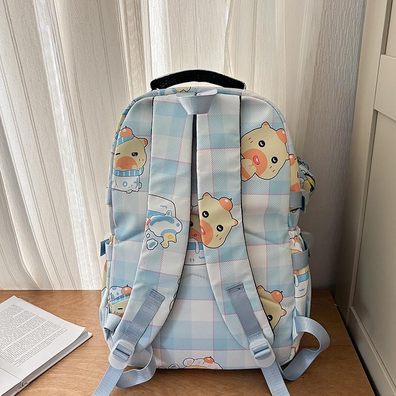 Children's Schoolbag Women's Cartoon Printed Large Capacity Backpack with Coin Purse