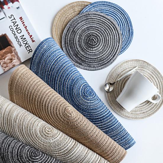 Round Cup Coasters Heat Insulated Bowl Plate Mat Non-slip Table Placemat Decor