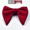 Men's Large Double Layer Velvet Bow Tie - Solid Color Fashion Statement