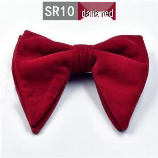 Men's Large Double Layer Velvet Bow Tie - Solid Color Fashion Statement