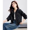 TERRE BLEUE Women's Casual Baseball Collar Short Jacket