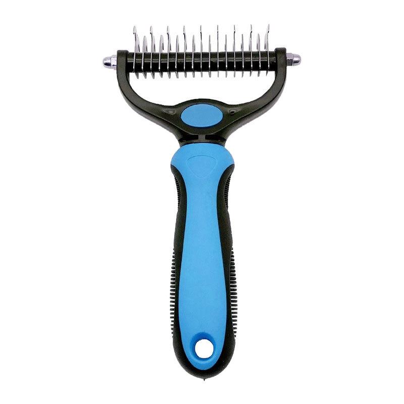 Pet Pro Grooming Tool Psí kartáč Oboustranný hřeben na odstraňování chlupů pro psí potřeby Kočičí hřeben a kartáč pro péči o zacuchanou dlouhou srst