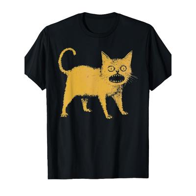 Tailles européennes Horrible Chat Japonais T-shirt Drôle [Design Cool] Style Tendance Rue Confortable
