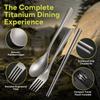 3 Piece Set Lightweight Titanium Flatware Durable Portable Tableware Set  Outdoor Dining