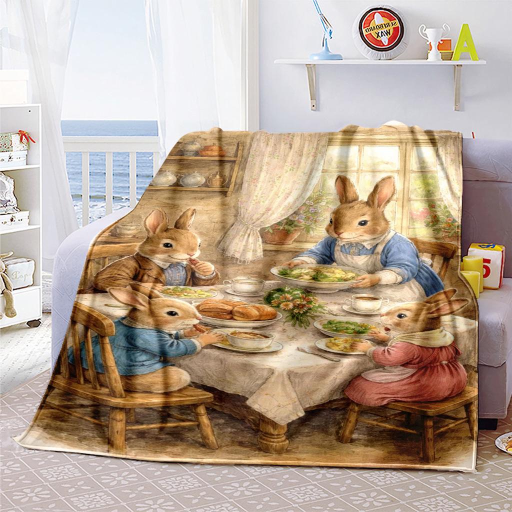 1PC Rabbit Carrots Blanket Soft Comfortable All Seasons Suitable Sofa Office Travel Home Perfect Gift