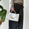 Niche Design New Style Metal Rope Buckle Genuine Leather Woven Tote Bag One-shoulder Portable Large-capacity Retro Women's
