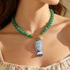 ZA Ocean Resort Women's Handmade Beaded Necklace with Clownfish Pendant