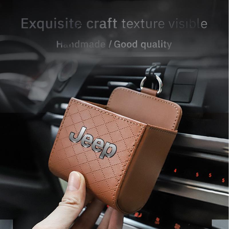 Car Air Outlet Storage Box Phone Lipstick Lighter Organizer For Jeep Renegade Compass Grand Cherokee Wrangler Patriot Rubicon AJV1