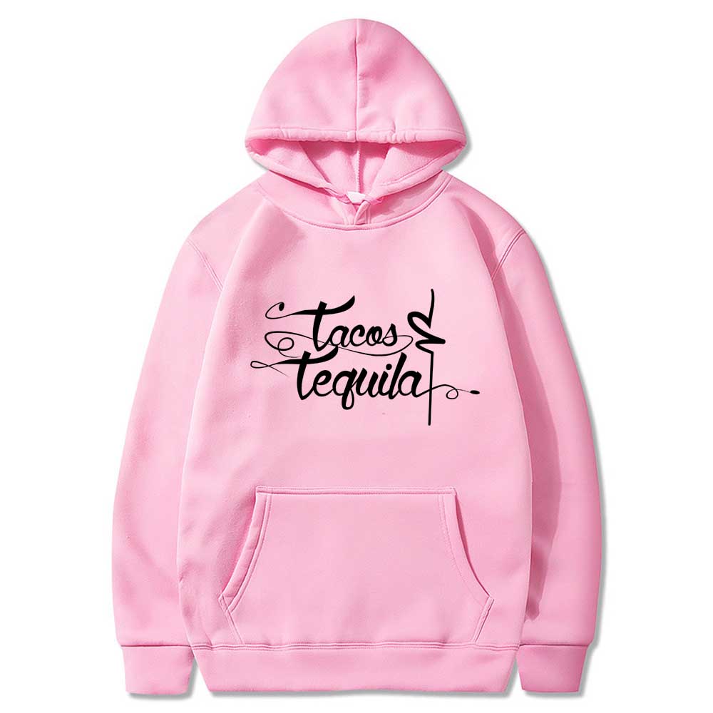 Tacos Letter Design Printed Women Hoodies Fashion Fleece Hoody Creativity Pullover Clothing Street Loose Sweatshirts Women'S