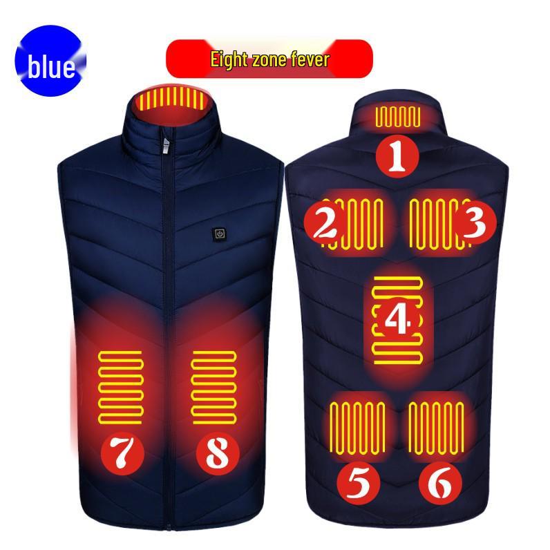Herren Beheizbare Stehkragenweste mit USB-betriebenem Kohlefaser-Heizsystem