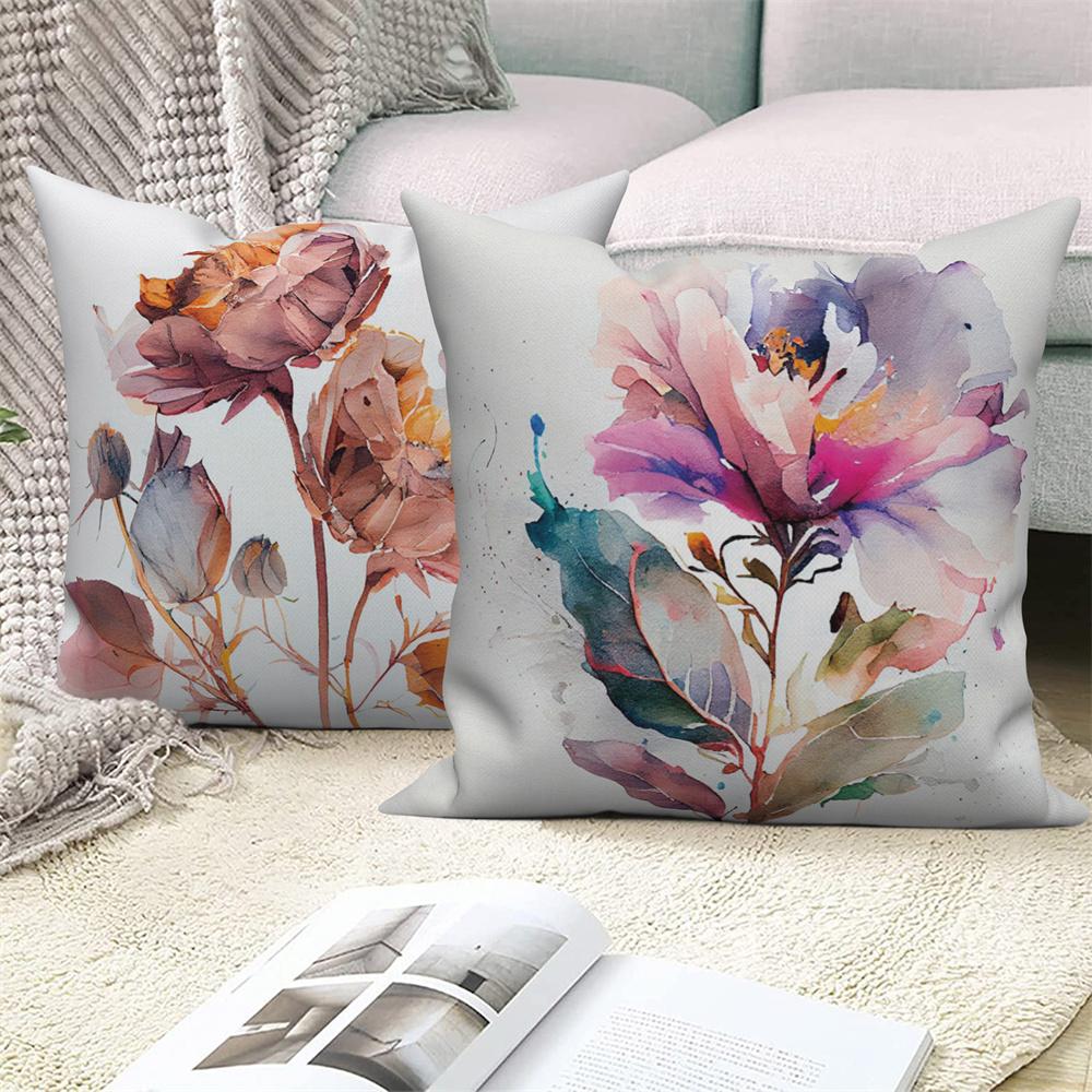 Juste De Coussin Florale D'interconnexion, Décor De Canapé De Maison De Ferme, Jeté De Voiture, Pivoine, Annie, Imprimé