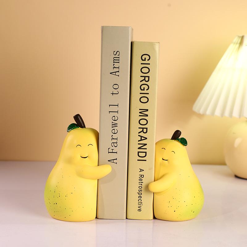 Charming Pear Resin Bookend for Home Decor: Bedroom, Living Room, or Wine Cabinet