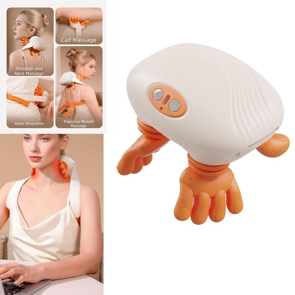 Portable Bionic Finger Neck Shoulder Massager Heated Massage Deep Tissue Massager  Office Use