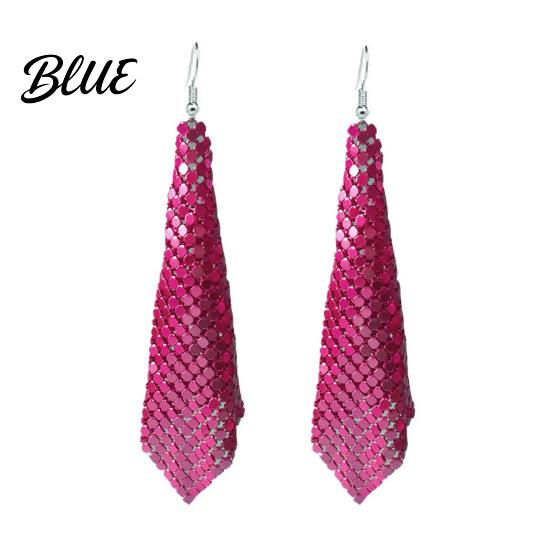 Detail-oriented Earrings 1 Pair Sequin Hook Geometric Design Long Statement