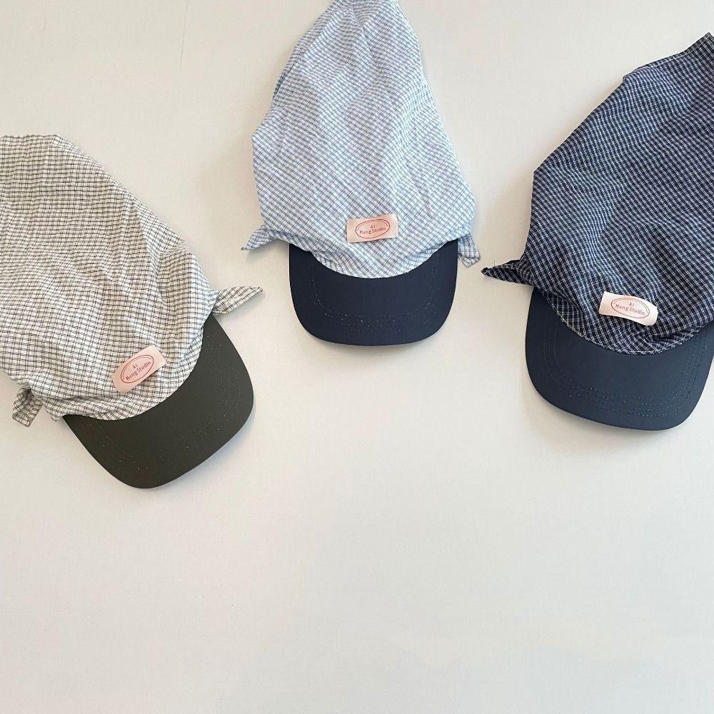 Y2K Scarf Peaked Cap Plaid Triangle Headscarf Hat Simple Y2K Headscarf Baseball Hat  Camping