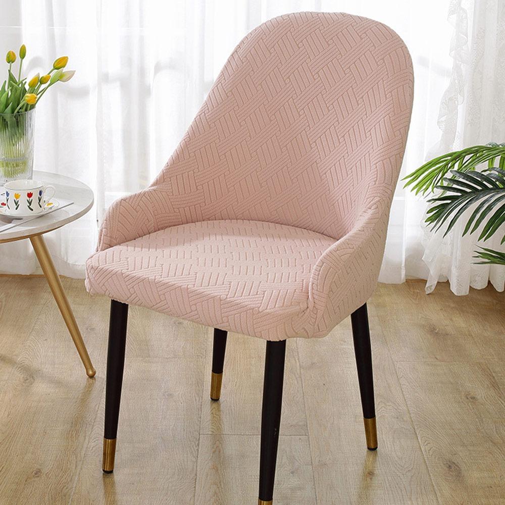 High-elastic Dining Chair Cover Curved Stool Slipcover Integrated Seat Cover  for Home Decoration