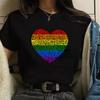 Summer Women's Simple Love Printed Round Neck Short Sleeved T-shirt Fashionable Comfortable Soft Breathable Plus Size Casual Sports Versatile T-shirt