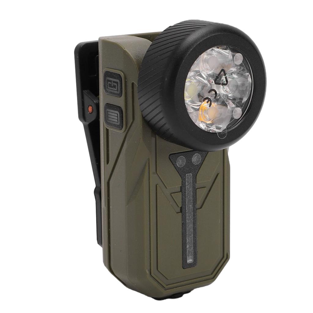 Clip On Flashlight USB Charging Multifunctional Motion Sensor RGB LED Magnetic Small Pocket Light for Hiking OD Green